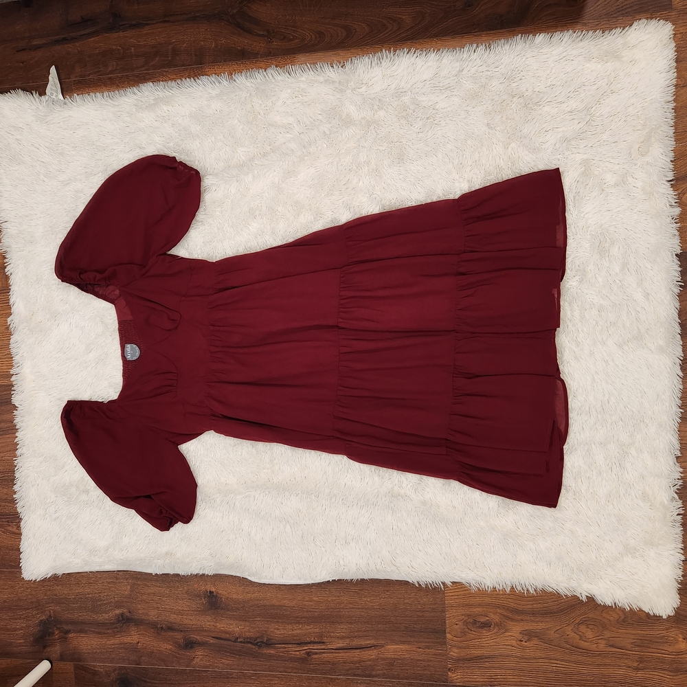 Elegant Burgundy Dress